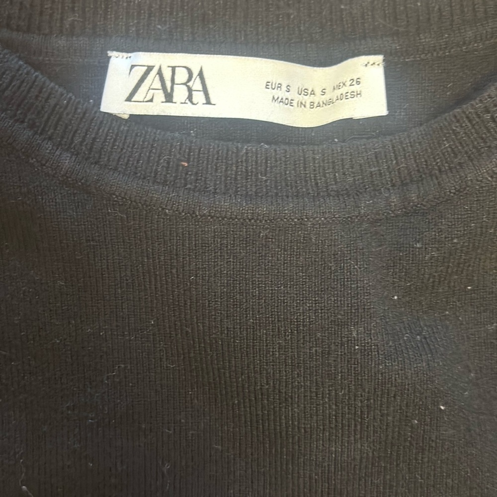 Zara Black Fitted Sleeveless Crop Tank Top - Picture 5 of 12